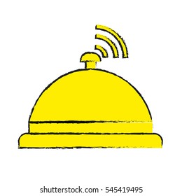 reception bell icon over white background. hotel services concept. colorful design. vector illustration