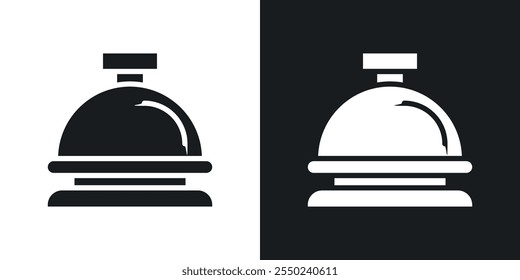 Reception bell icon pack in black color.