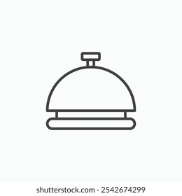 Reception bell icon set in black color