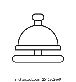 Reception bell icon simple black line style.