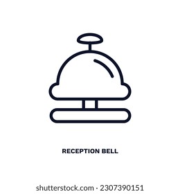 reception bell icon. Thin line reception bell icon from hotel and restaurant collection. Outline vector isolated on white background. Editable reception bell symbol can be used web and mobile