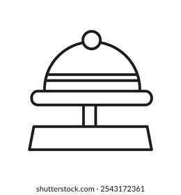 Reception bell icon. thin stroke and solid.