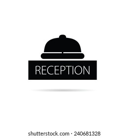 reception bell icon vector illustration on white