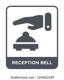 reception bell icon vector on white background, reception bell trendy filled icons from Hotel and restaurant collection, reception bell simple element illustration