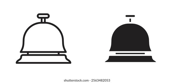 Reception bell icons in outline and fill. vector illustration for ui.