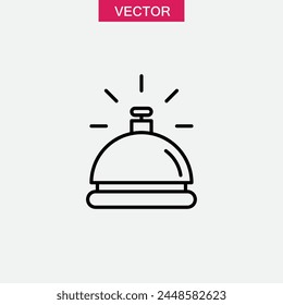 Reception bell line icon, Help desk icon flat trendy style for web and app..eps