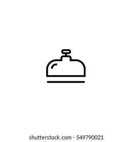 Reception bell line icon. Hotel reception bell