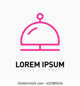 Reception bell line vector icon