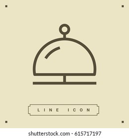 Reception bell line vector icon