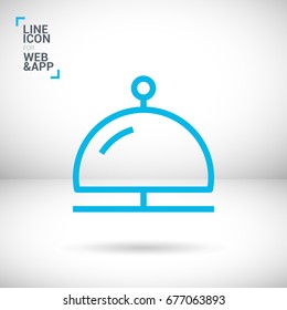 Reception bell line vector icon