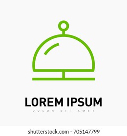 Reception bell line vector icon