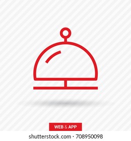 Reception bell line vector icon