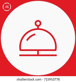 Reception bell line vector icon