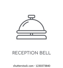 Reception bell linear icon. Modern outline Reception bell logo concept on white background from Hotel and Restaurant collection. Suitable for use on web apps, mobile apps and print media.