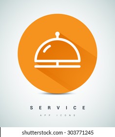 Reception bell. Service line flat vector icon for websites and apps mobile minimalistic flat design