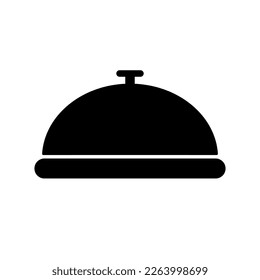 Reception bell silhouette icon. Calling bell. Vector.