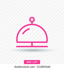 Reception bell single linear icon for websites minimalistic flat design.