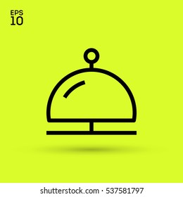 Reception bell single linear icon for websites minimalistic flat design.