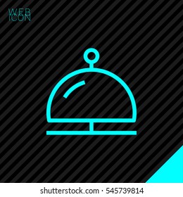 Reception bell single linear icon for websites minimalistic flat design.