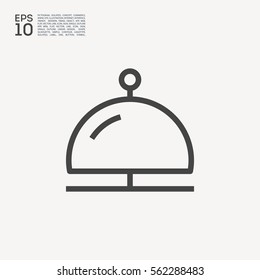 Reception bell single linear icon for websites minimalistic flat design.