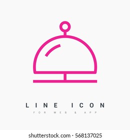Reception bell single linear icon for websites minimalistic flat design.