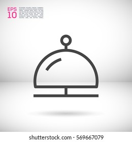 Reception bell single linear icon for websites minimalistic flat design.