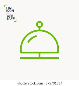 Reception bell single linear icon for websites minimalistic flat design.