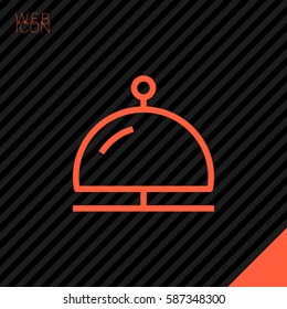 Reception bell single linear icon for websites minimalistic flat design.
