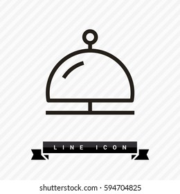 Reception bell single linear icon for websites minimalistic flat design.