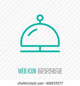 Reception bell single linear icon for websites minimalistic flat design.