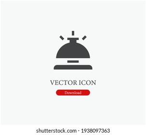 Reception bell vector icon.  Editable stroke. Linear style sign for use on web design and mobile apps, logo. Symbol illustration. Pixel vector graphics - Vector