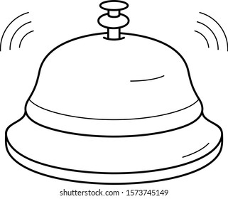 Reception bell. Vector outline icon.