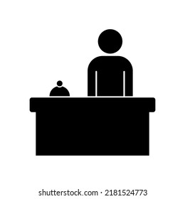 Icono de vector negro de recepción sobre fondo blanco