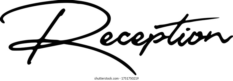 Reception Calligraphy Handwritten Typography  Black Color Text On 
White Background
