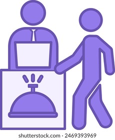 Reception Color Icon. Vector Icon. Service, Client Registration. Hotel Concept