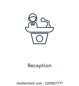 Reception concept line icon. Linear Reception concept outline symbol design. This simple element illustration can be used for web and mobile UI/UX.