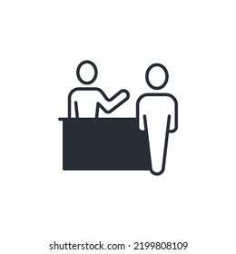 Reception concept line icon. Simple element illustration. Reception concept outline symbol design.