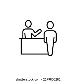 Reception concept line icon. Simple element illustration. Reception concept outline symbol design.