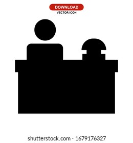 reception desk icon or logo isolated sign symbol vector illustration - high quality black style vector icons
