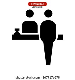 reception desk icon or logo isolated sign symbol vector illustration - high quality black style vector icons
