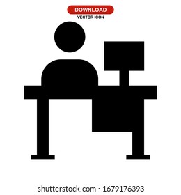 Icono del mostrador de recepción o logotipo símbolo de señal aislado ilustración vectorial de alta calidad estilo negro iconos vectoriales
