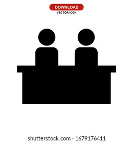 reception desk icon or logo isolated sign symbol vector illustration - high quality black style vector icons
