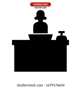 reception desk icon or logo isolated sign symbol vector illustration - high quality black style vector icons
