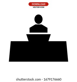 reception desk icon or logo isolated sign symbol vector illustration - high quality black style vector icons
