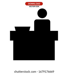Icono del mostrador de recepción o logotipo símbolo de señal aislado ilustración vectorial de alta calidad estilo negro iconos vectoriales
