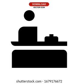 reception desk icon or logo isolated sign symbol vector illustration - high quality black style vector icons

