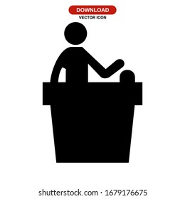 reception desk icon or logo isolated sign symbol vector illustration - high quality black style vector icons

