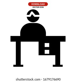 reception desk icon or logo isolated sign symbol vector illustration - high quality black style vector icons
