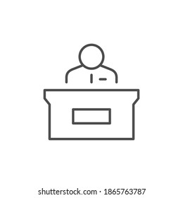 Icono de contorno de línea de escritorio de recepción