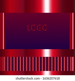 Reception desk made of non-ferrous metal in a rich style with a place for a logo and title. vector